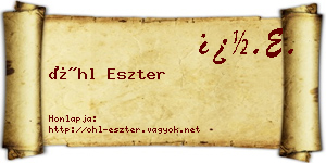 Öhl Eszter névjegykártya